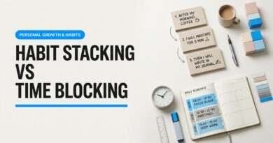 Visual photography demonstration demonstrating Habit Stacking vs Time Blocking: Which Routine Works Best?