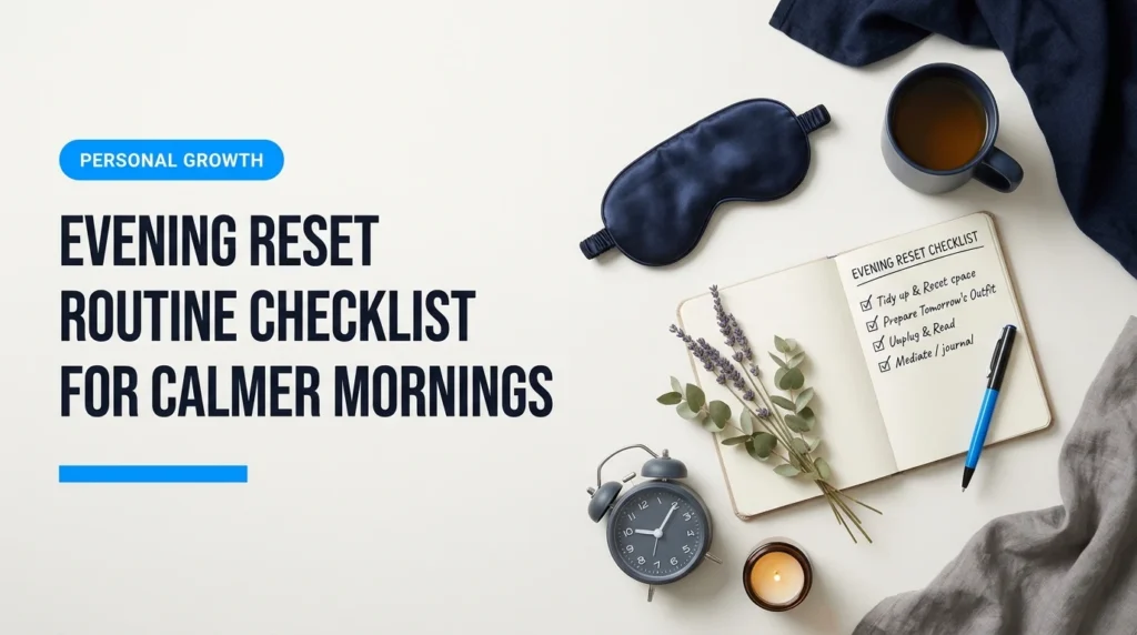 Visual photography demonstration demonstrating Evening Reset Routine Checklist for Calmer Mornings