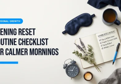 Visual photography demonstration demonstrating Evening Reset Routine Checklist for Calmer Mornings
