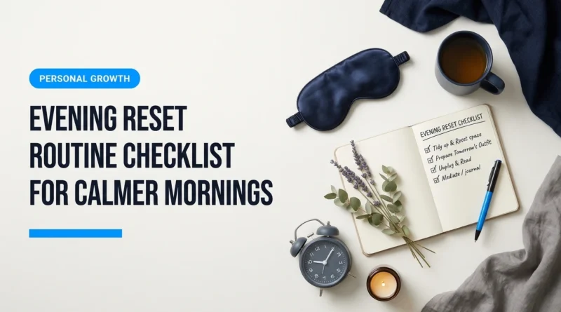 Visual photography demonstration demonstrating Evening Reset Routine Checklist for Calmer Mornings