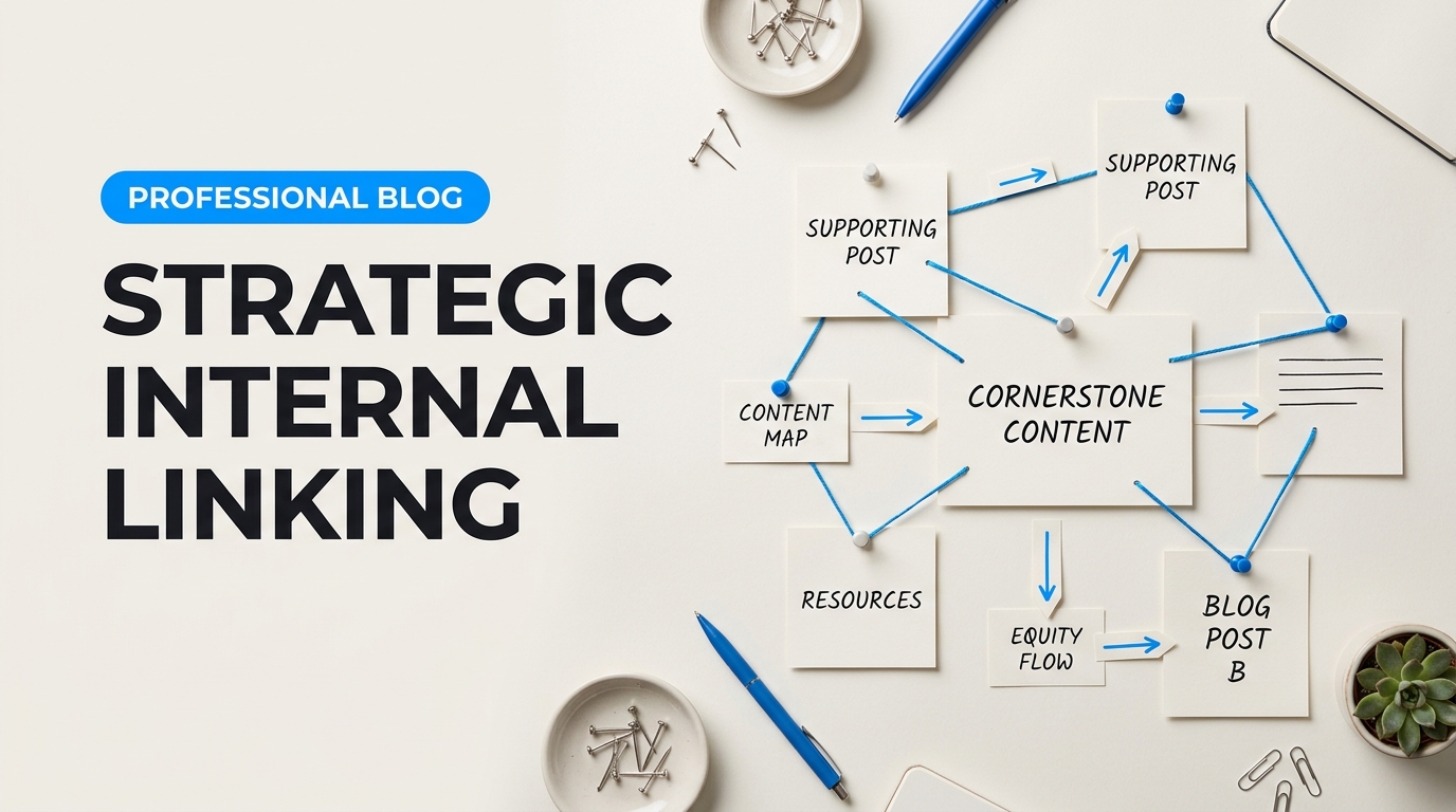 Detailed conceptual illustration explaining Strategic Internal Linking: Maximizing Equity Flow Across Your Site in relation to how to build blog authority with low dr